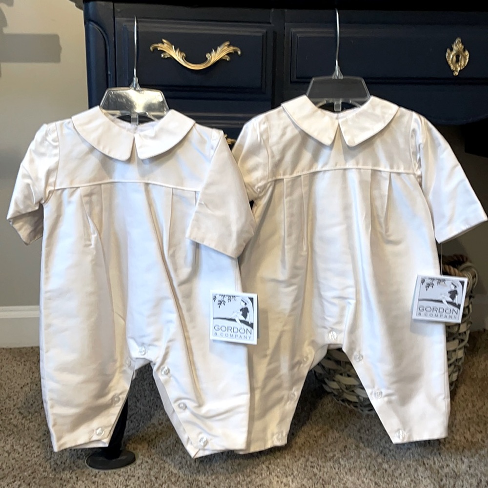 Gordon & Company silk one-piece rompers NWT